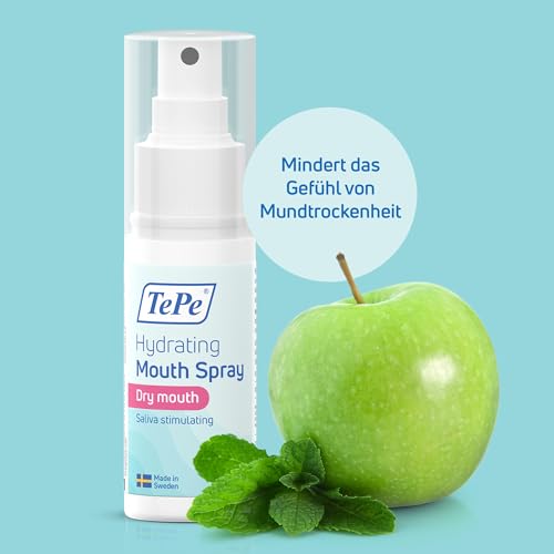 TePe Feuchtigkeitsspendenes Mundspray bei Mundtrockenheit, milder Apfel/Minze, fluoridhaltiges Mundspray, das das Gefühl von Mundtrockenheit mindert, einfach anzuwenden, auch unterwegs – Bild 3