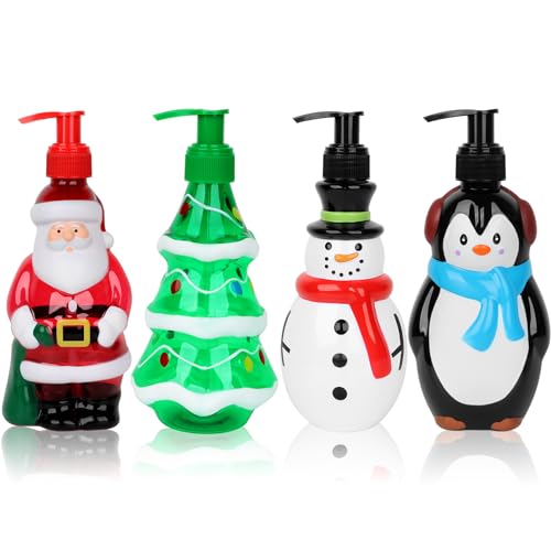 Christmas Bathroom Decorations - Simple Merry Christmas Decorations - Decorative Refillable Hand Pumped Soap Dispenser for Kitchen and Bathroom (4)