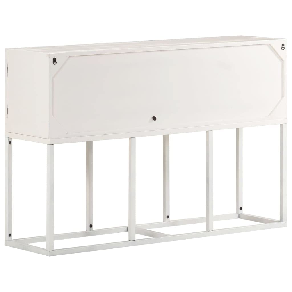 vidaXL Buffet Armoire Latérale Meuble de Rangement Armoire de Rangement avec 3 Portes Maison Intérieur 115x30x76 cm Bois de Manguier Massif