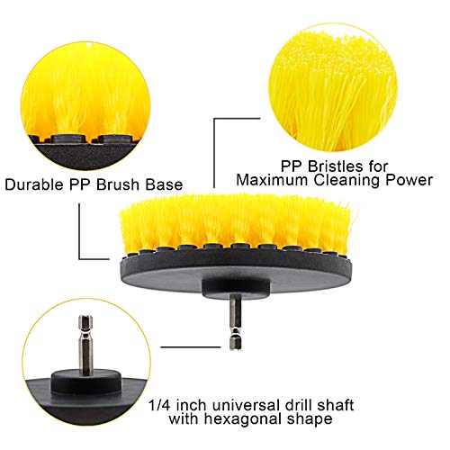 Image of 5pcs Drill Brush Attachment Set -Drill Brush Cleaning Brushes Set Power Scrubber Brush for Cleaning with Extend Attachment Drilling Brushes for Grout, Floor, Tub, Tile, Shower,Kitchen