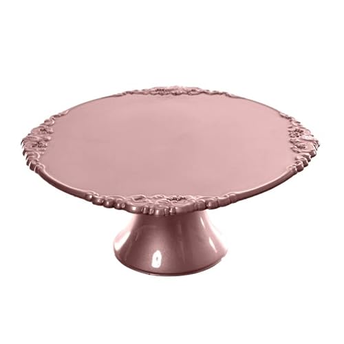 Alzata per dolci Alzatina torta e frutta, di plastica piccola 24x10cm (Rosa Gold)