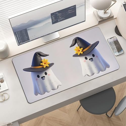 Protector Desk Pad Ghost Witch Hat, caucho blanco grande miniatura 6