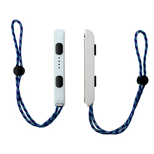 2 Stück Controller Armband, Controller Strap mit Blauem Seil, Verstellbares Elastisches Switch Strap Controller Zubehör Handgelenk Controller für Switch Joycon Controller (Grau, Blau) Cover