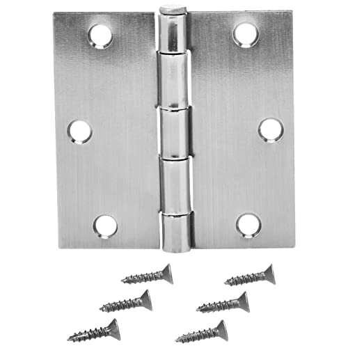 Amazon Basics Square Door Hinges, 3.5 Inch X 3.5 Inch, 12 Pack, Satin Nickel #TOP2