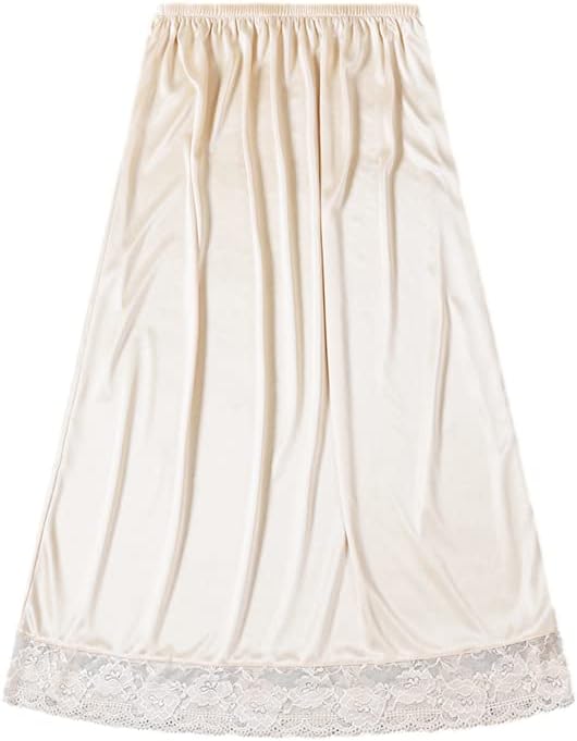 BOUYA Women’s Anti-Static Half Slip Underskirt Dress Extender Breathable Inner Skirt Floral Lace 29.5 inch Length