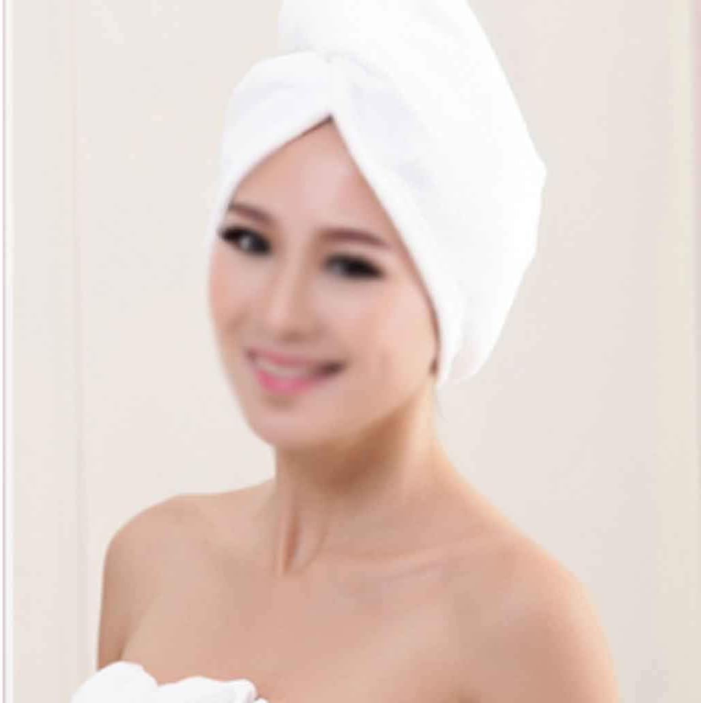 Women Bathroom Super Absorbent Quick-Drying Thicker Microfiber Bath Towel Hair Dry Cap Salon(Blue)