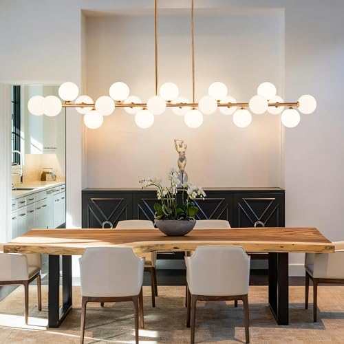 Lzawvm Gold Linear Chandelier 22 Lights