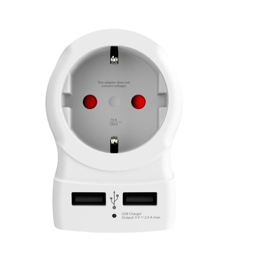 ADAPTADOR USB EUROPA A EE. UU. 1500281: Permite usar dispositivos europeos en EE. UU. Diseño compacto y eficiente, perfecto para tus viajes. Garantiza conectividad sin preocupaciones.