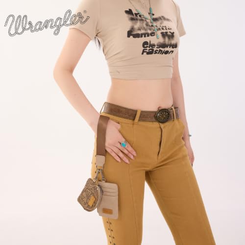 Image of Wrangler Keychain Wristlet Wallets for Women Western Dual Pouch Wristlet Credit Card Holder Wallet