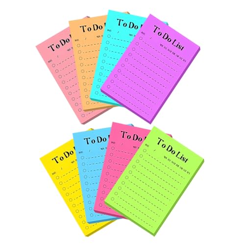 HIAKDOFT 多機能やることリスト付箋 冊入り 蛍光色ポータブルメモステッカー 学生 オフィス用 貼って剥がせる便利なノートパッド
