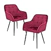 Perfur Casa BlueOcean Meubels Set van 2 keuken Fluwelen eetkamerstoel Gestoffeerde Counter Lounge Side Woonkamer Accent…