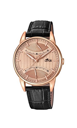 Montre Lotus 18430/2 quartz multi-cadrans avec un bracelet cuir noir