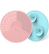 YalsFTY Silicone Makeup Brush Cleaner Pads, Set of 2, BPA-Free, Portable for Travel, Suction Make...