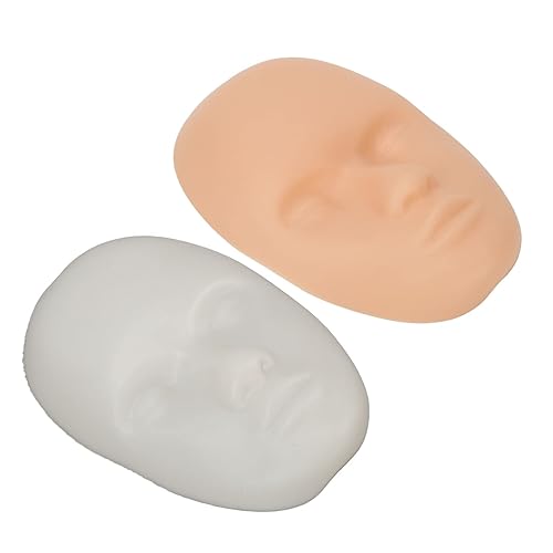 Miniatura 6 de Cabeza de piel de práctica de tatuaje, base de soporte de piel para entrenamiento de tatuajes faciales, piel falsa de silicona para maquillaje