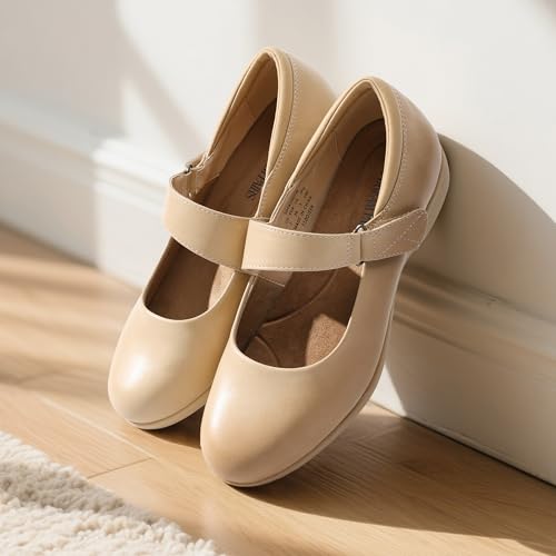 Image of DREAM PAIRS Womens Ballet Mary Jane Flats, Comfortable Business Office Dress Shoes for Women Dressy and Work with Ankle Strap