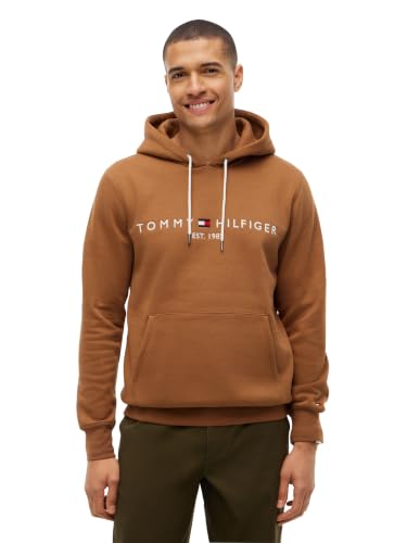 Image of Tommy Hilfiger Men's Medium Weight Fleece Hoodie Sweatshirt With Embroidered Logo, Also Available in Big & Tall