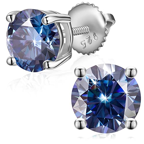 Moissanite Stud Earrings with Screw Back, 3-10mm, 0.2-8.0ct, 18K gold plated S925