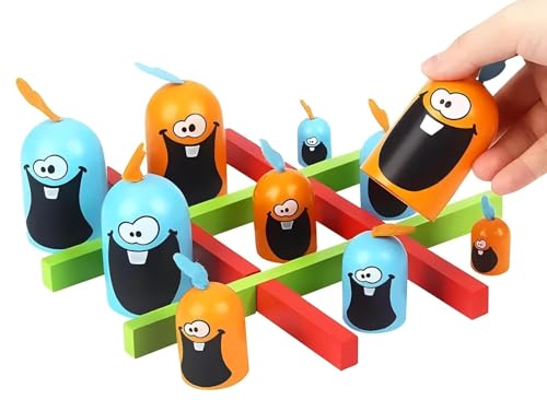 Image of Kids Educational Board Games for Children | Strategy, Memory & Family Games | Indoor Tabletop Learning Toys for Kids (Multiple Games & Variations) (Tic Tac Toe Strategic Game)