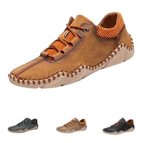 Salkined Mens Shoes, Casual Fashion Lace Up Slip On Sneakers, Leather Oxfords Work Shoe Sneaker for Men