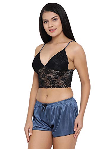 Image of Clovia Women's Bralette with Shorts & Pyjama Set