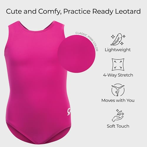 Image of GK Stars Gymnastics & Dance Leotard for Girls and Toddlers - Activewear One Piece Outfit in Fun Colorful Prints
