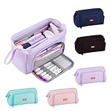 Estojo Escolar Multifuncional com Bolsos e Grande Capacidade (PRETO)