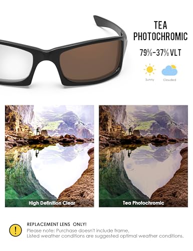 Image of BLAZERBUCK Polycarbonate Replacement Lenses for Oakley Fives Squared(4+1) OO9238 - Tea Photochromic With Blue Light Blocking