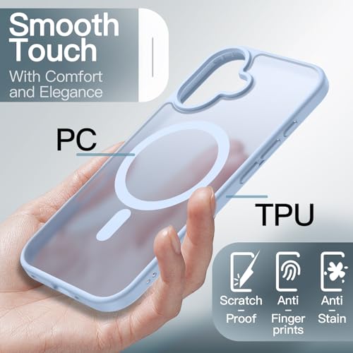 Image of JETech Magnetic Case for iPhone 17 6.3-Inch Compatible with MagSafe, Translucent Matte Back Slim Minimalist Shockproof Phone Cover (Mist Blue)