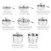 Viking 3-Ply Pots and Pans Set, 13 Piece Stainless Steel Cookware, Glass Lids, Strainer, Silver #3