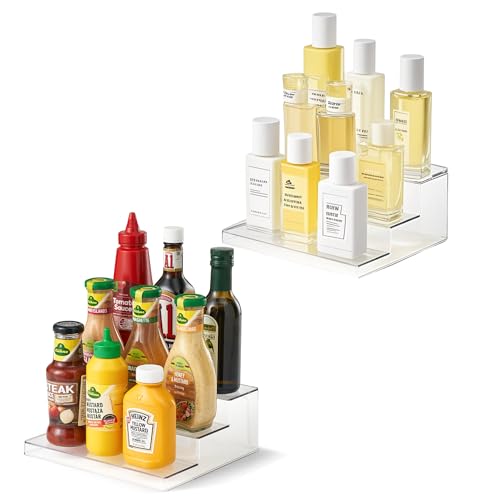 vacane Clear Spice Rack, 3 Tiered Shelf Spice Organizer for