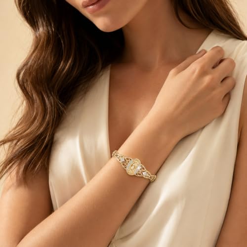 Women's Gold Virgen de Guadalupe Bracelet,14K Gold Plated Religious Gifts - image 3