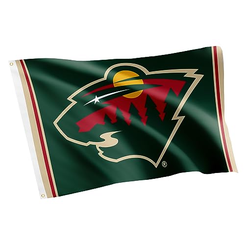 Desert Cactus Minnesota Wild Flag NHL 100% Polyester Indoor Outdoor 3x5 feet National Hockey League Team Flags (Flag A)