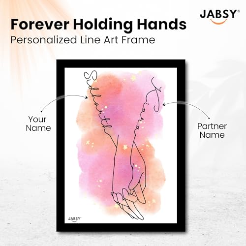 Image of Amazon Brand JABSY - Personalised Couple Name Unique Photo Frame | Wedding Engagement Anniversary Birthday Gift (CCH)