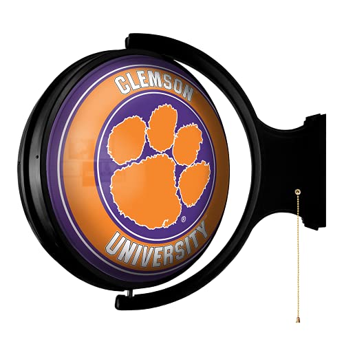The Fan-Brand Clemson Tigers Round Rotating Lighted Wall Sign - Football, Basketball & Baseball Wall Decor - College Sports Decor For Home, Office, Game Room, Fan Cave & Garage - Usa Made #TOP1