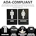 USA Made - Men's and Women's Restroom Signs ADA-Compliant Bathroom Door Signs for Offices, Businesses, and Restaurants, Black