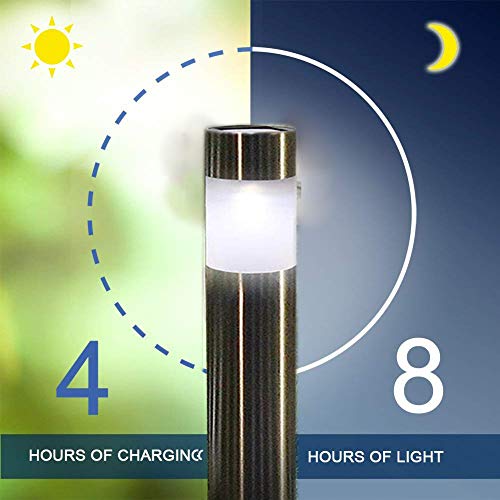 Solar Pathway Lights Outdoor,12-Pack Waterproof Solar Lights Outdoor Stainless Steel Painted Solar Light for Garden,Yard,Lawn