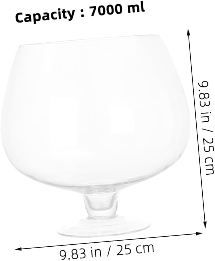 Glass Fish Bowl Vase 7000ml Desktop Aquarium Tank Multi-Function Small Goldfish Bowl for Hydroponic Plants and Betta Fish Tabletop Terrarium Decor