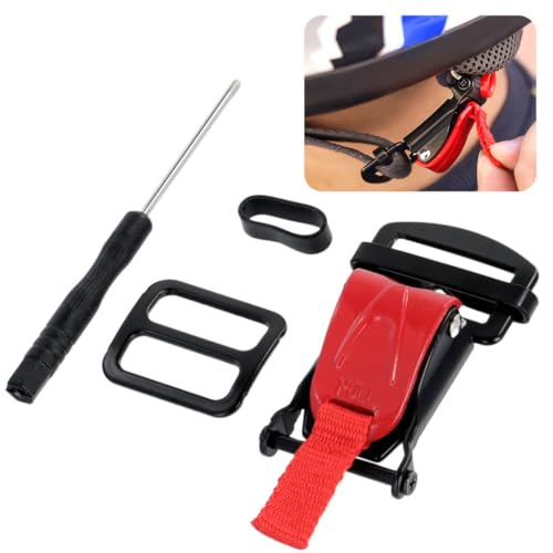 Motorcycle Helmet Buckle Kit with Chin Strap Quick Release, Steel Ratcheted Adapter & Installation Tool, No Snap Removal Needed