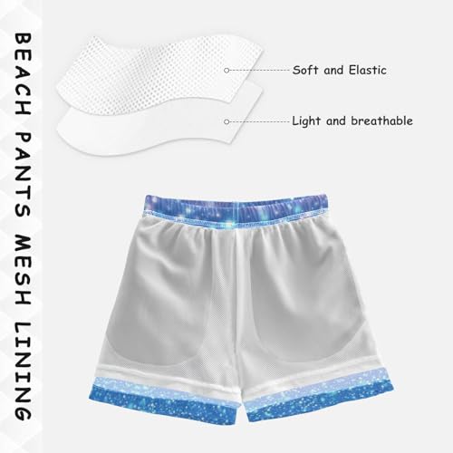 Pigsaly Boys Swim Trunks Pink Blue Gradient Flashing Glitter Boys Board Shorts Swimsuit Swimwear Summer Bathing Suit 5T4