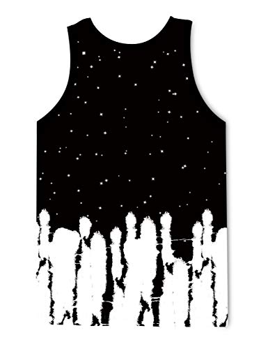 LAIDIPAS Camiseta sin mangas, Camisetas de Tirantes, Camisetas Tirantes para Hombre con Impresión 3D, Divertida, Unisex, Sin Mangas - Multi Color - Large