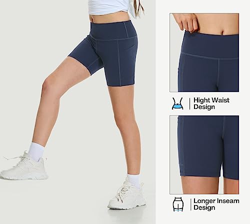 Heathyoga 5" Girls Volleyball Shorts for Teen Girls Dance Biker Shorts Kids Gymnastics Athletic Spandex4