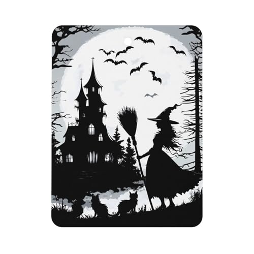 Night Witch Bat Car Air Freshener Hanging Aromatherapy Tablets for Car Accessories Square