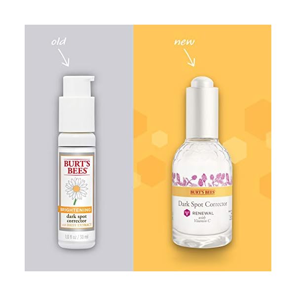 Burts-Bees-Renewal-Dark-Spot-Corrector-with-Bakuchiol-Natural-Retinol-Alternative-Raspberry-1-Fl-Oz-Package-May-Vary Burt's Bees Renewal Dark Spot Corrector With Natural Retinol Alternative and Vitamin C, Reduces Appearance of Dark Spots and Uneven Skin Tone, 98.6 Percent Natural Origin Skin Care, 1 fl. oz. Bottle