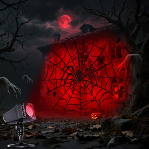 Halloween Projector Lights Outdoor Indoor, Dynamic Spider Projector Lights with
