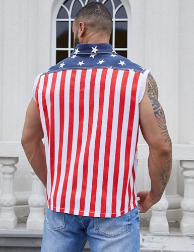 Denim Vest for Men Print Sleeveless Jean Jacket Festival Clothing2