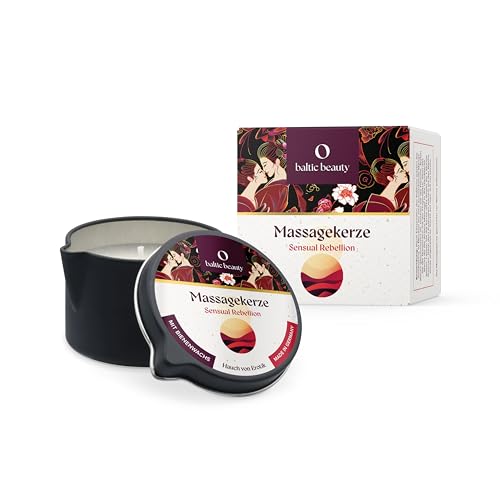 Baltic Beauty Exklusive Massagekerze - Sensual Rebellion - Leidenschaftliche Massagen - Pflegende Rezeptur - Tolles Geschenk für den Partner - in praktischer Dose mit Ausgießer - 80ml