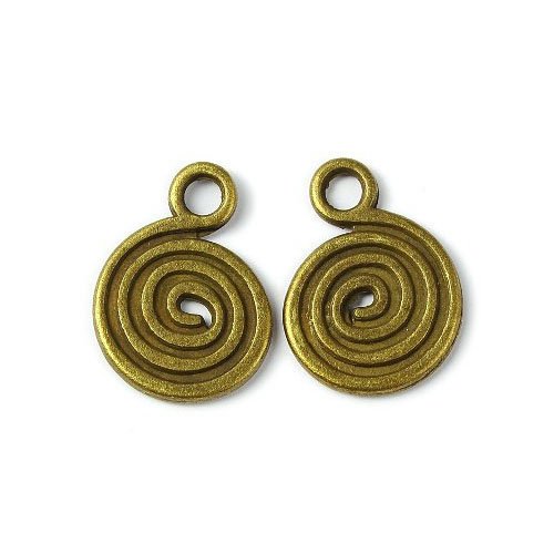 Charming Beads Antique Bronze Metal Alloy Celtic Swirl Pagan Charms 18mm Pack of 20 for Jewellery Making and More