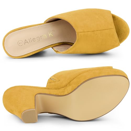Image of Allegra K Women's Open Toe Platform Chunky Heel Slides Sandals