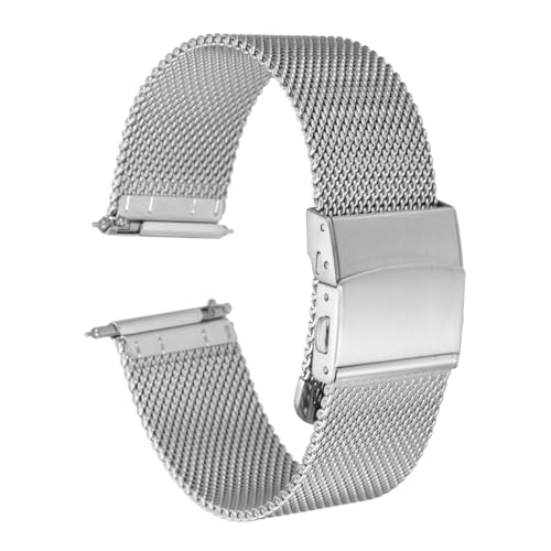 HARFINGTON Stainless Steel Mesh Watch Band 20mm Quick Release Metal Watch Strap Adjustable Fold...