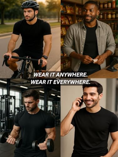 Men’s 100% Cotton T-Shirt, Crew Neck Soft Premium Regular Fit Tees, Short Sleeve Tees for Men Black T Shirts3